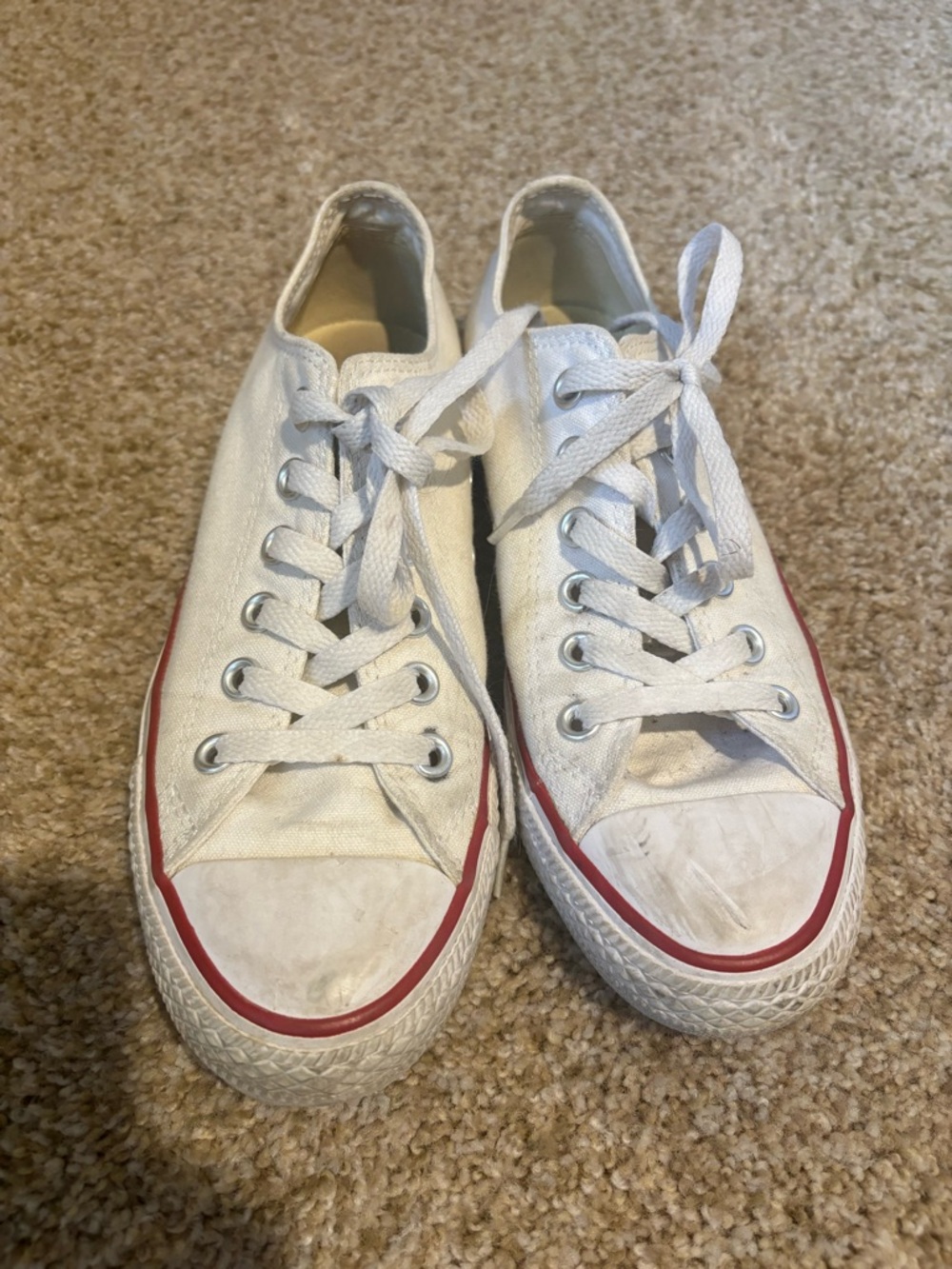 White Low-Top Converse W7